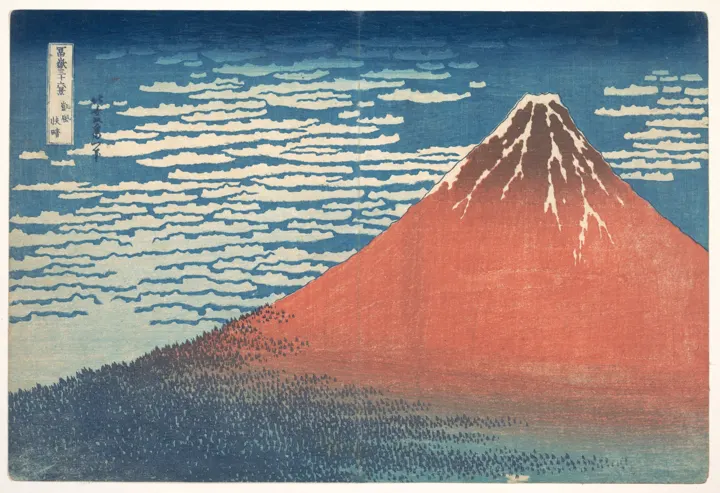 Katsushika Hokusai, South Wind, Clear Sky (Red Fuji)